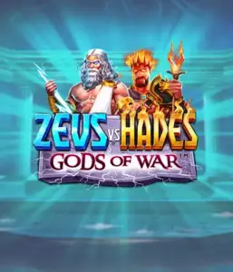 Experience the mythological conflict of the Zeus vs Hades: Gods of War game by Pragmatic Play, showcasing Zeus with his thunderbolt and the fiery Hades with his scepter. This graphic portrays the powerful duel between these mythic figures, with a dynamic background. Perfect for mythology enthusiasts, offering a gripping gaming experience. 