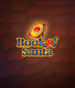 Celebrate the joyous spirit with the Book of Santa game by Endorphina, featuring an elegant golden book decorated with Santa's iconic seal. This image evokes the warmth and excitement of Christmas, set against a cozy red background. Perfect for holiday season gaming, delivering a charming adventure. 